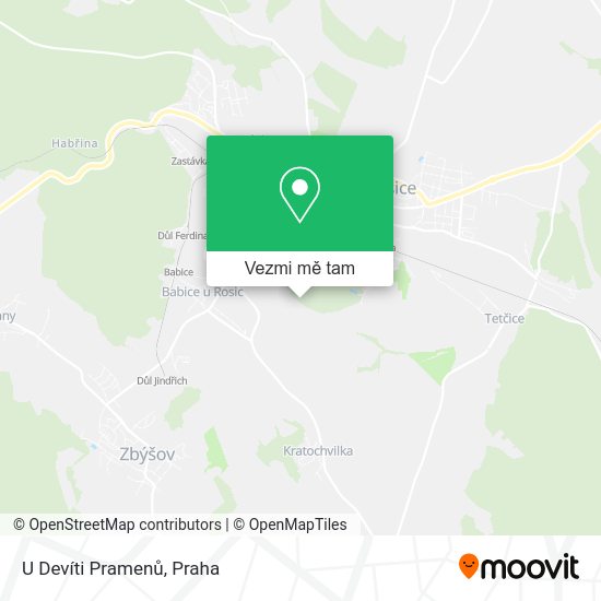 U Devíti Pramenů mapa