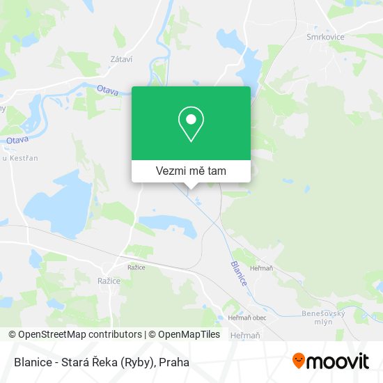 Blanice - Stará Řeka (Ryby) mapa