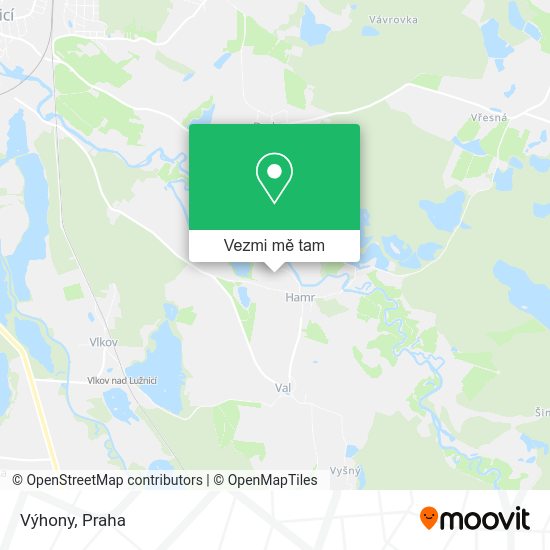 Výhony mapa