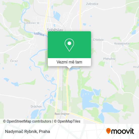 Nadymač Rybník mapa