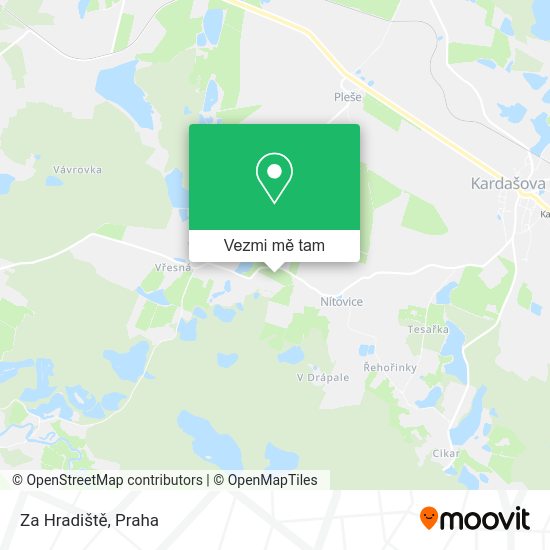 Za Hradiště mapa
