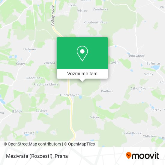 Mezivrata (Rozcestí) mapa