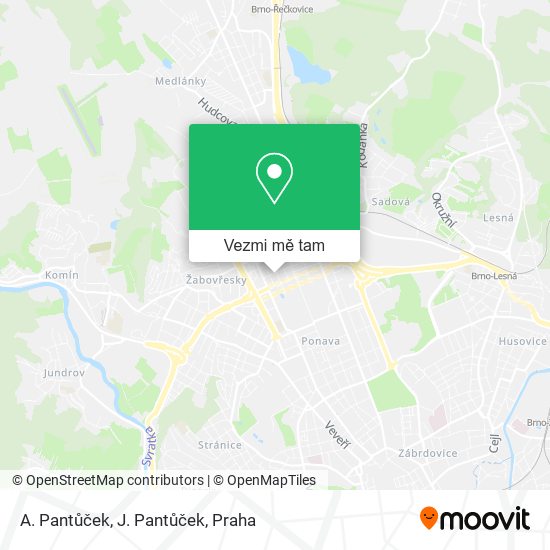 A. Pantůček, J. Pantůček mapa