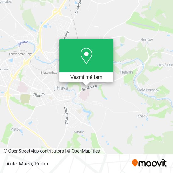 Auto Máca mapa