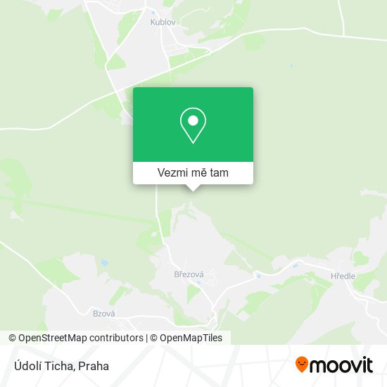 Údolí Ticha mapa
