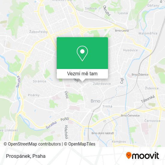 Prospánek mapa