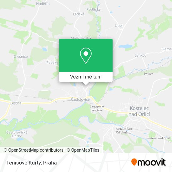 Tenisové Kurty mapa
