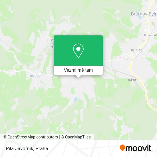 Pila Javorník mapa