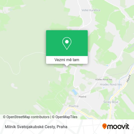 Milník Svatojakubské Cesty mapa