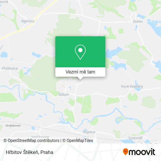 Hřbitov Štěkeň mapa