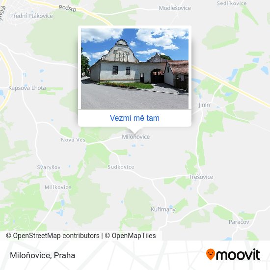 Miloňovice mapa