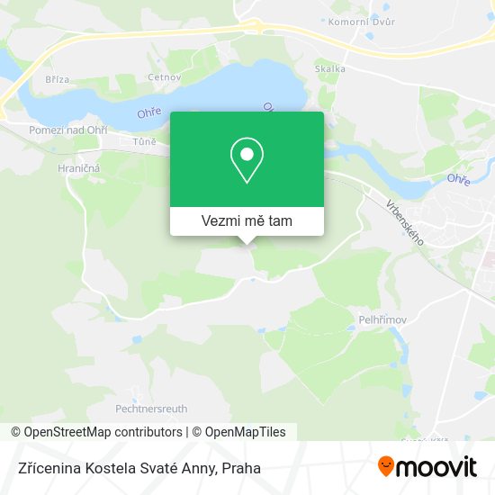 Zřícenina Kostela Svaté Anny mapa