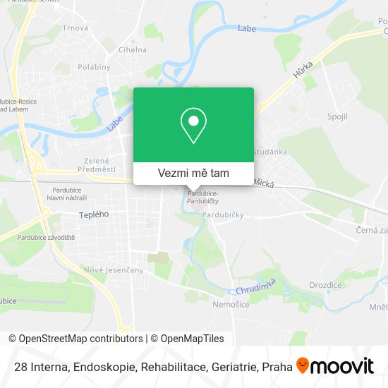 28 Interna, Endoskopie, Rehabilitace, Geriatrie mapa