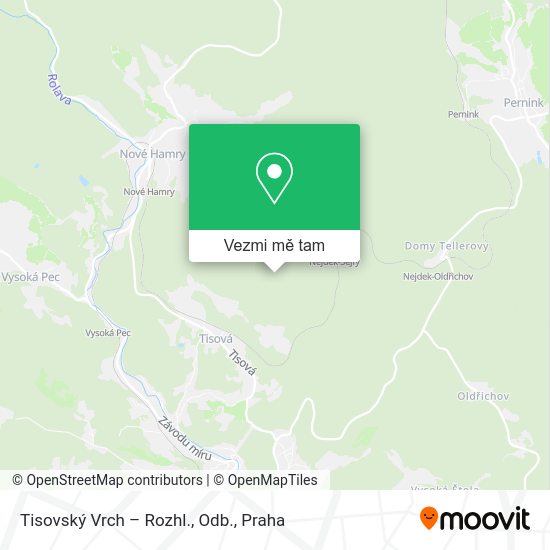 Tisovský Vrch – Rozhl., Odb. mapa