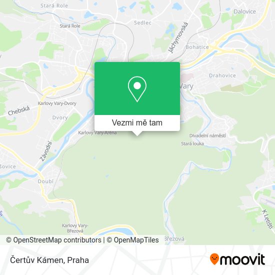 Čertův Kámen mapa