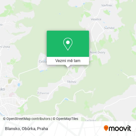 Blansko, Obůrka mapa