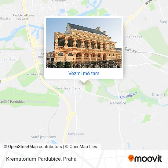 Krematorium Pardubice mapa