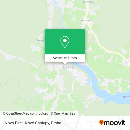 Nová Pec - Nové Chalupy mapa