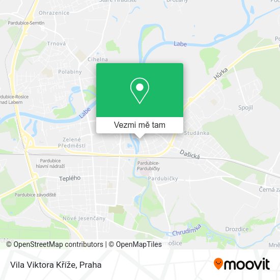 Vila Viktora Kříže mapa