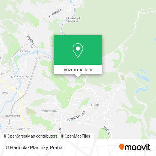 U Hádecké Planinky mapa