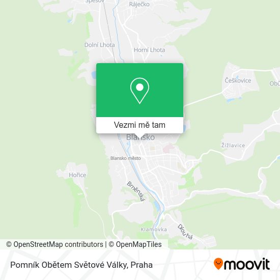 Pomník Obětem Světové Války mapa