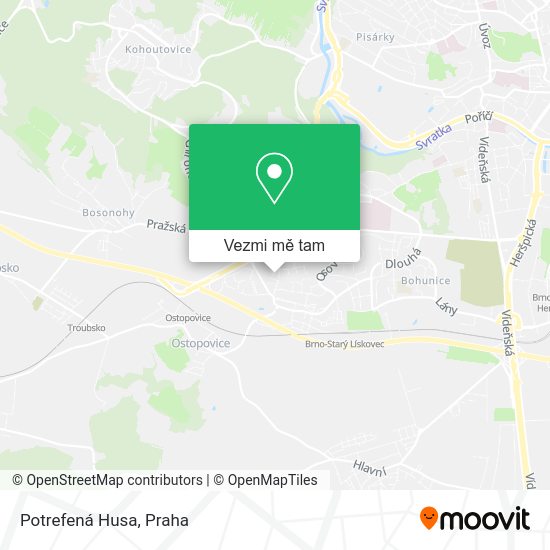 Potrefená Husa mapa