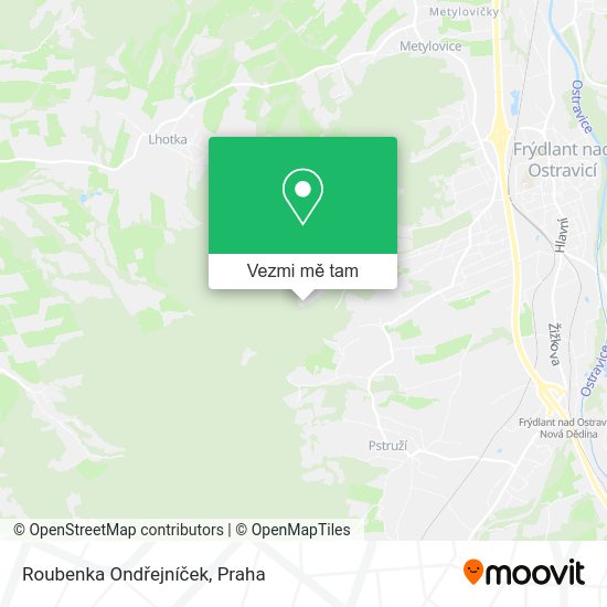 Roubenka Ondřejníček mapa