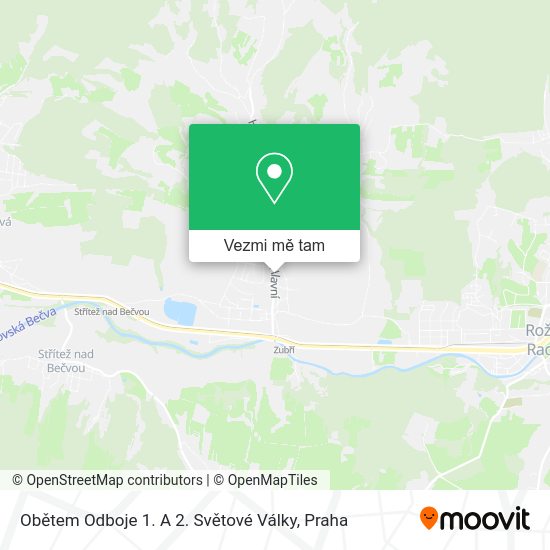 Obětem Odboje 1. A 2. Světové Války mapa