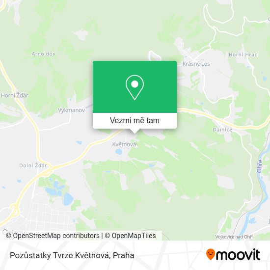 Pozůstatky Tvrze Květnová mapa