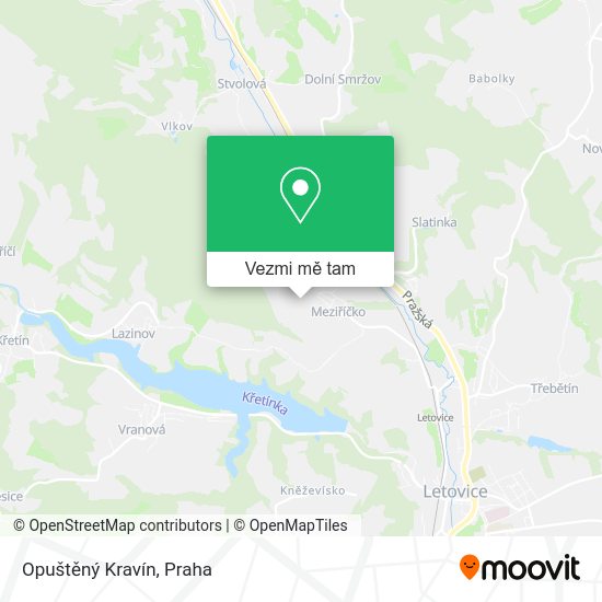 Opuštěný Kravín mapa