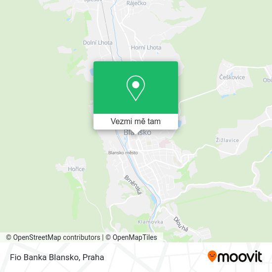 Fio Banka Blansko mapa