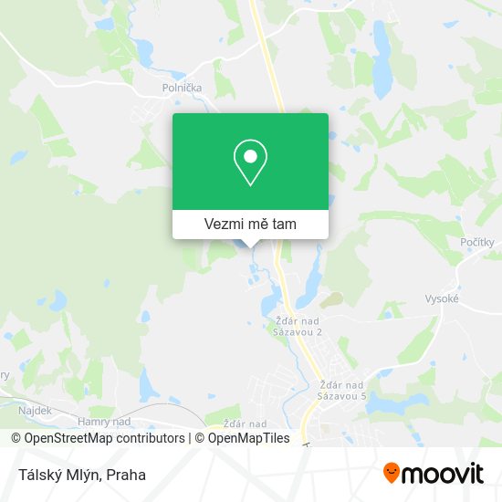 Tálský Mlýn mapa