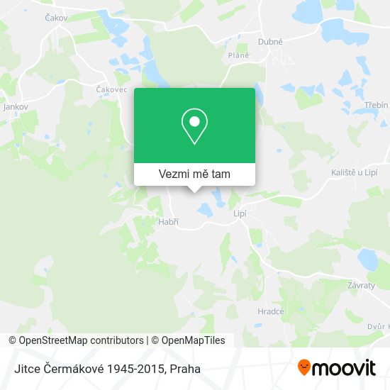 Jitce Čermákové 1945-2015 mapa