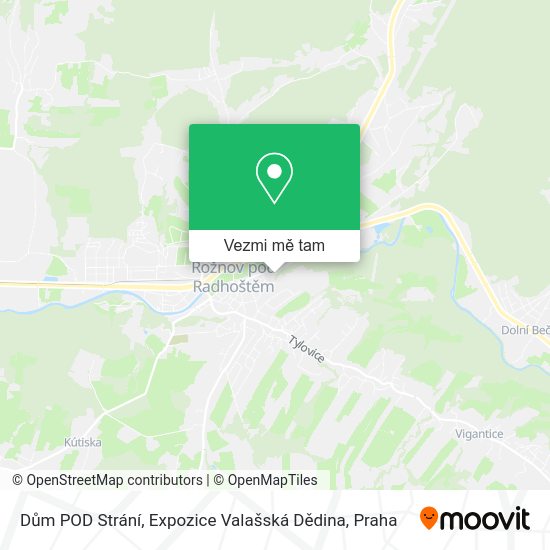 Dům POD Strání, Expozice Valašská Dědina mapa