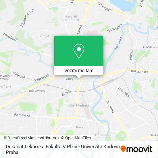 Děkanát Lékařská Fakulta V Plzni - Univerzita Karlova mapa