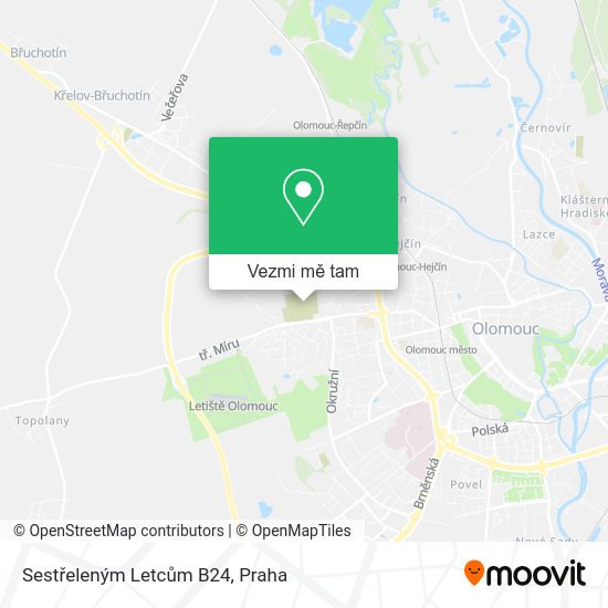 Sestřeleným Letcům B24 mapa