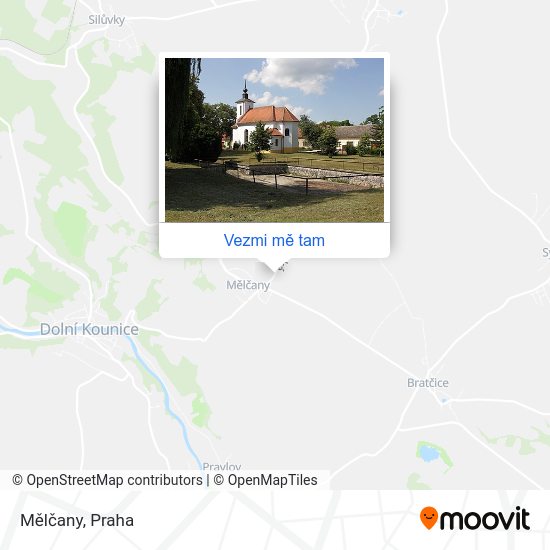 Mělčany mapa