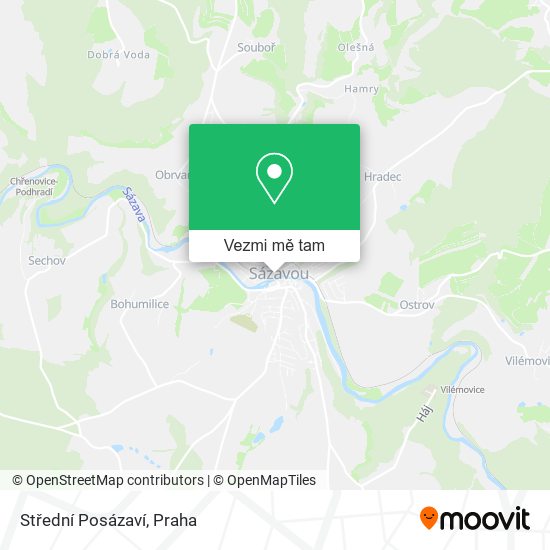 Střední Posázaví mapa