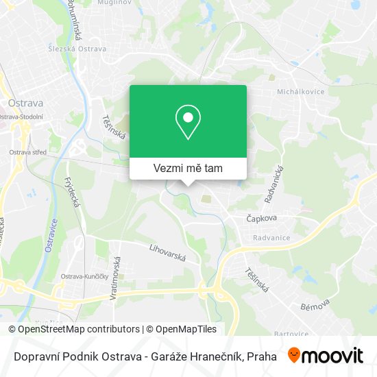 Dopravní Podnik Ostrava - Garáže Hranečník mapa