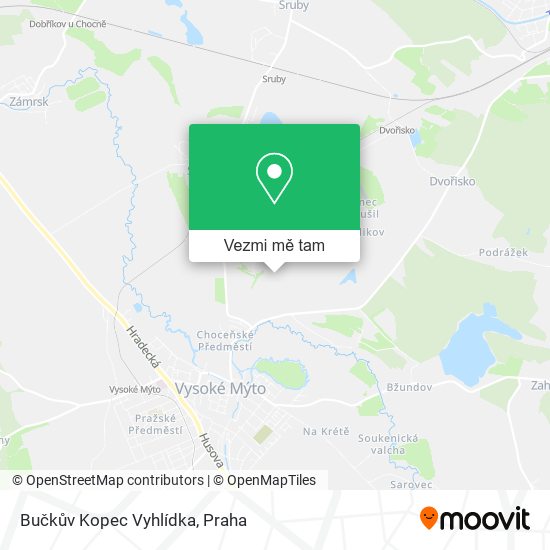 Bučkův Kopec Vyhlídka mapa
