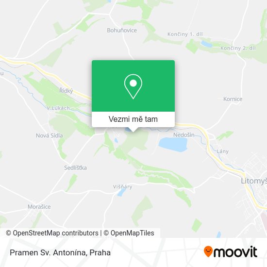 Pramen Sv. Antonína mapa