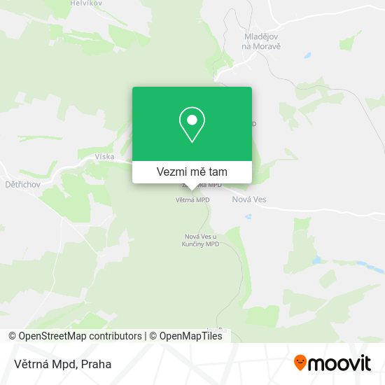 Větrná Mpd mapa