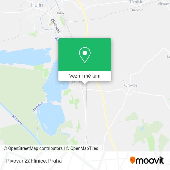 Pivovar Záhlinice mapa