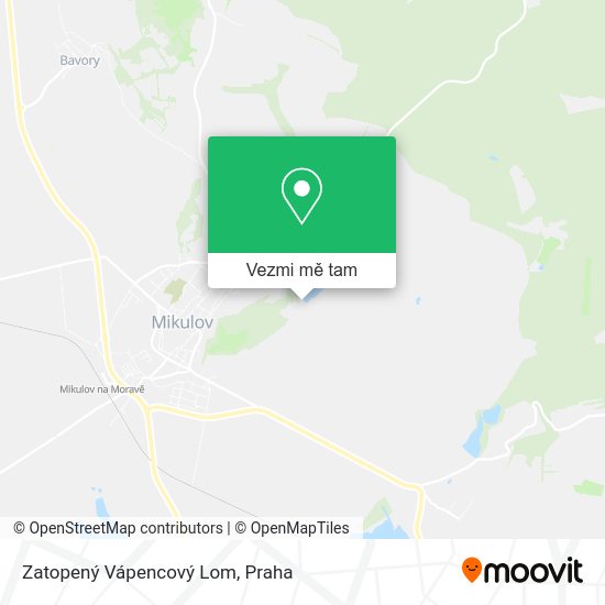 Zatopený Vápencový Lom mapa
