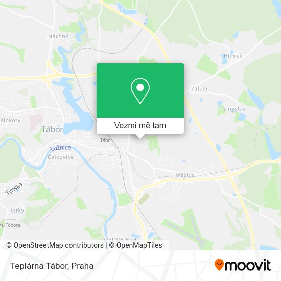 Teplárna Tábor mapa