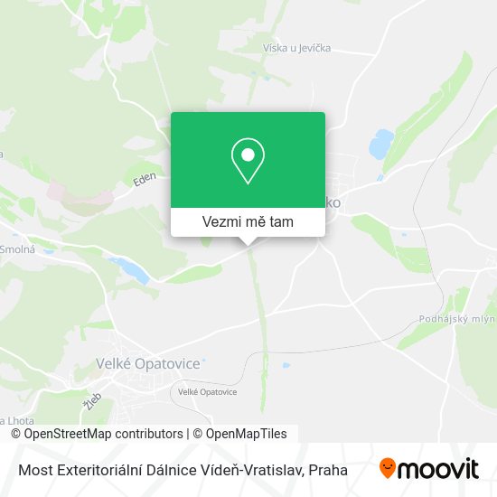 Most Exteritoriální Dálnice Vídeň-Vratislav mapa