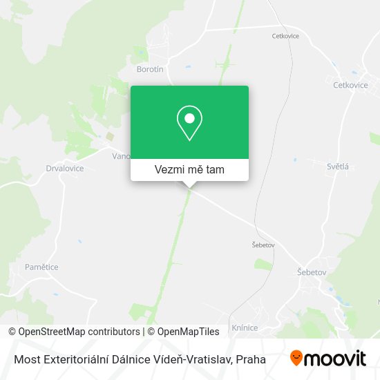 Most Exteritoriální Dálnice Vídeň-Vratislav mapa