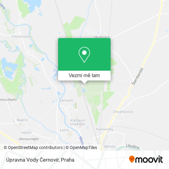 Úpravna Vody Černovír mapa
