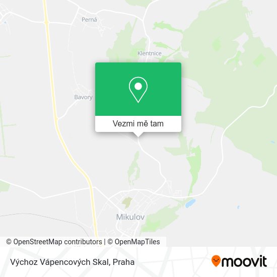 Výchoz Vápencových Skal mapa