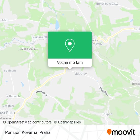 Pension Kovárna mapa